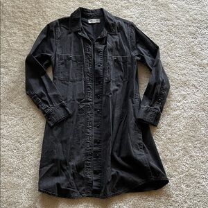 Black Denim Madewell Shirt Dress